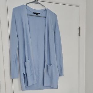 Light Blue Open Front Cardigan